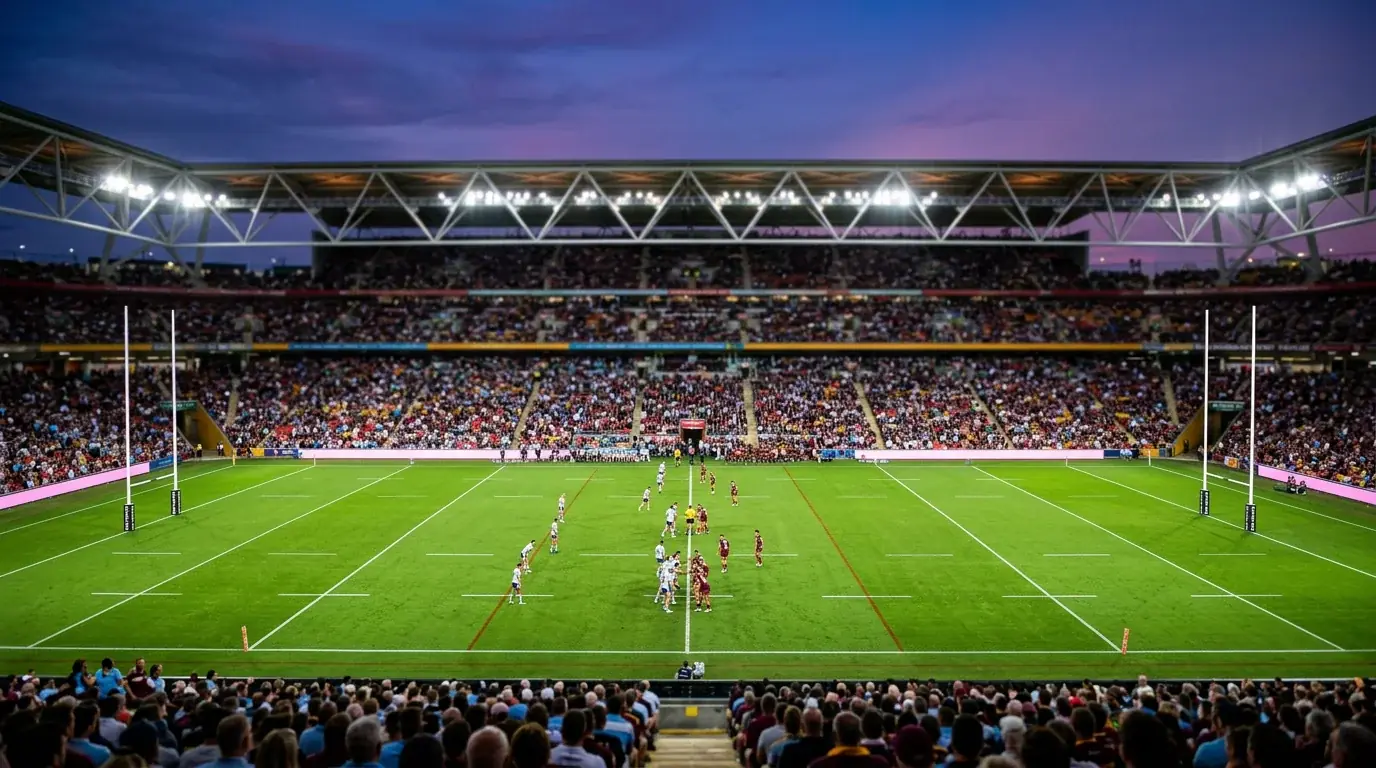 NRL-Stadion in Australien während einer Rugby-League-Partie — Zuschauer-Schnitt 21 418 pro Spiel